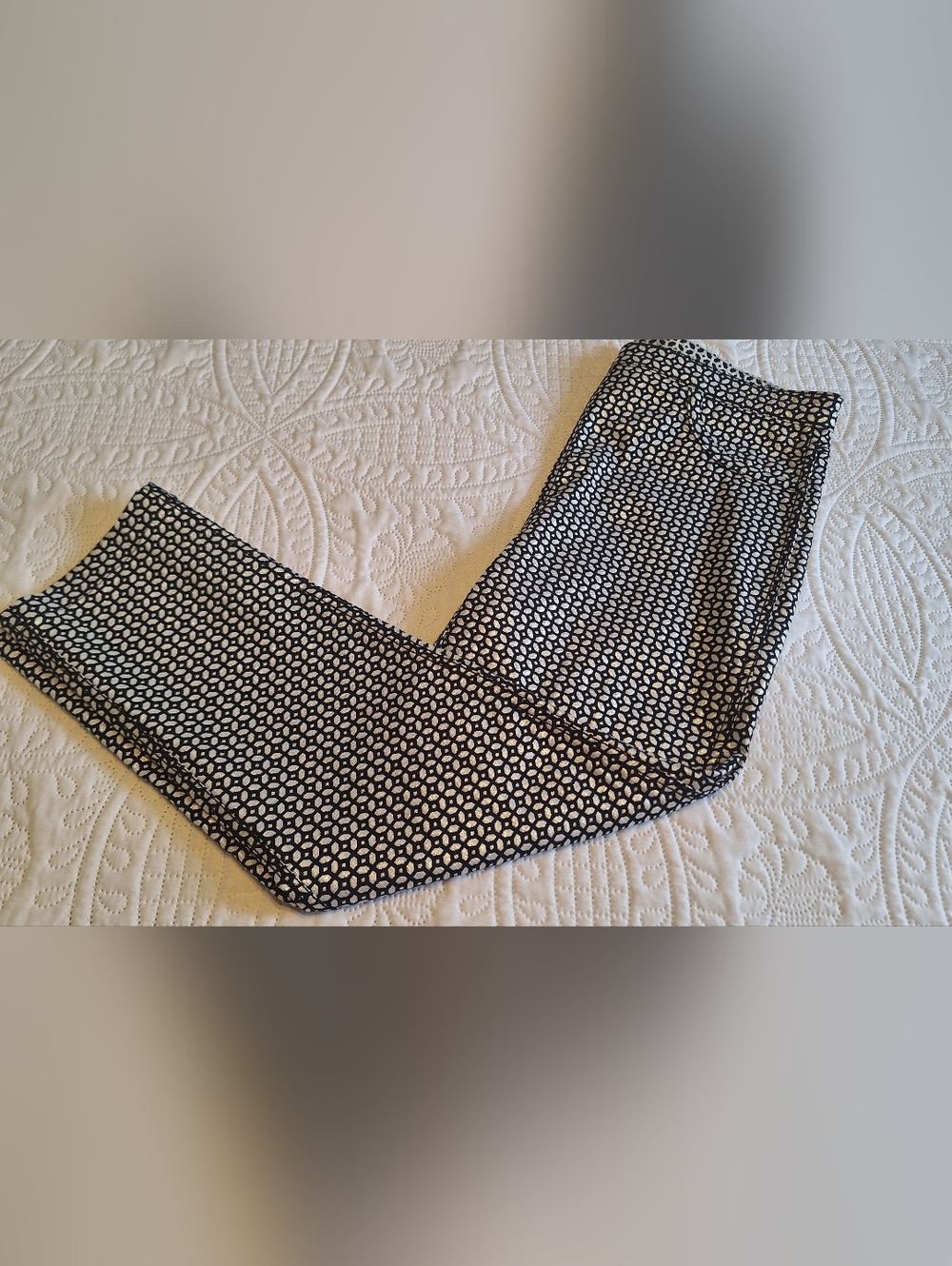 Joseph Ribkoff Black & Silver Print Pants